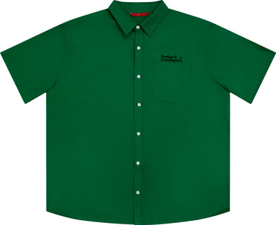 ludic Men & Women Striped Wedding Green Shirt