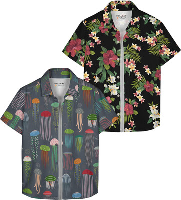 Hellcat Boys Printed Casual Multicolor Shirt(Pack of 2)