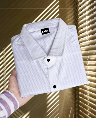Viradha Men Self Design Casual White Shirt