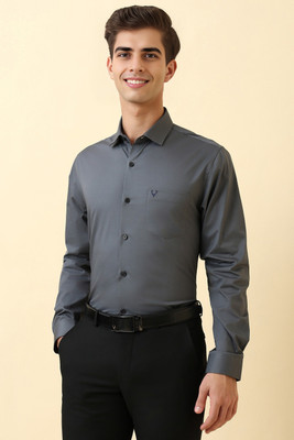 Allen Solly Men Solid Formal Grey Shirt