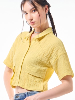 BEWAKOOF Women Solid Casual Yellow Shirt