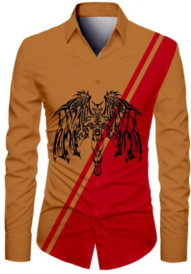 VMENTERPRISE Men Printed Casual Brown Shirt