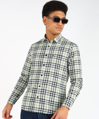 KILLER Men Checkered Casual Light Green Shirt