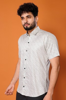 kingspire Men Printed Casual Grey Shirt