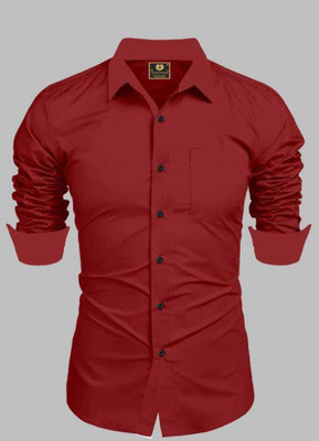 jumi enterprise Men Solid Casual Red Shirt