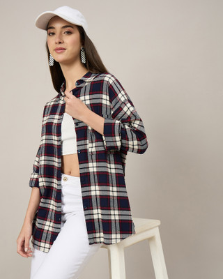 Chimpaaanzee Women Checkered Casual Multicolor Shirt