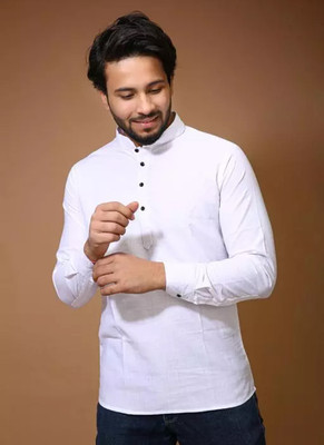 PHENOTIC ENTERPRISE Men Solid Straight Kurta(White)