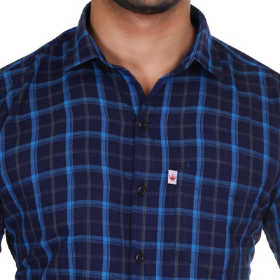 Arthz Fab Trend Men Striped Casual Dark Blue, Blue Shirt