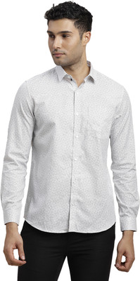 TURTLE Men Self Design Formal Grey Shirt