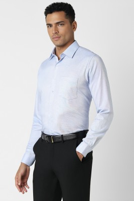 VAN HEUSEN Men Self Design Formal Blue Shirt