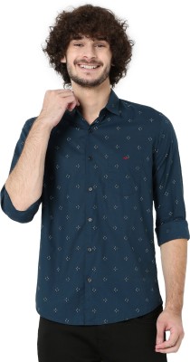 MUFTI Men Printed Casual Dark Blue Shirt