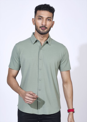 ParcelYard Men Solid Casual Green Shirt