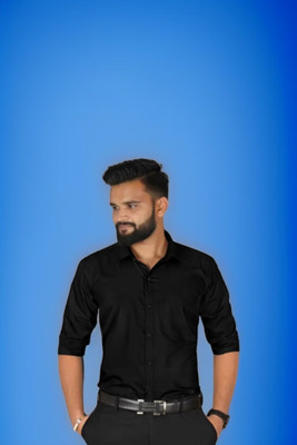 HENDRIX FASHION Men Solid Casual Black Shirt