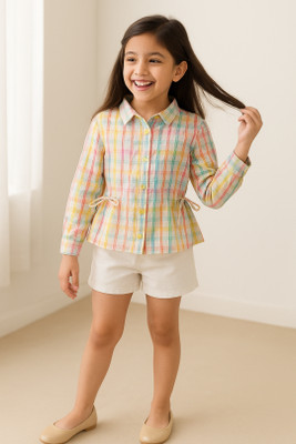 TALES & STORIES Girls Striped Casual Multicolor Shirt