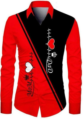 SOURAV FASHION Men Printed Formal Red Shirt