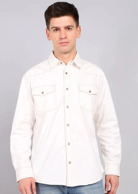 Gaucha Men Solid Casual White Shirt