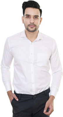 El Senor Men Solid Formal White Shirt
