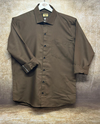CHEAPSHIRTS Men Solid Formal Brown Shirt