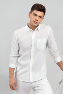 Purever India Men Solid Formal White Shirt