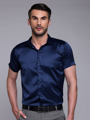 METRONAUT Men Solid Casual Dark Blue Shirt