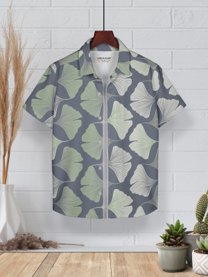 Hellcat Boys Floral Print Casual Grey Shirt