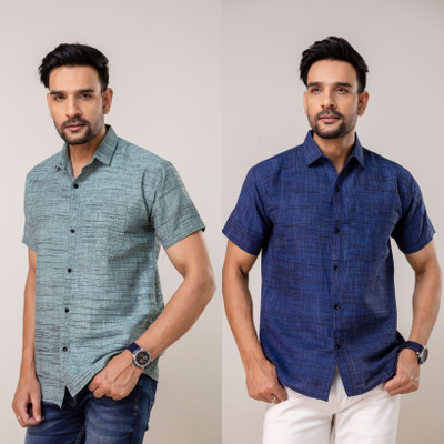 METRONAUT Men Solid Casual Multicolor Shirt(Pack of 2)