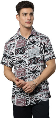 BEVDAAS Men Printed Casual Black Shirt