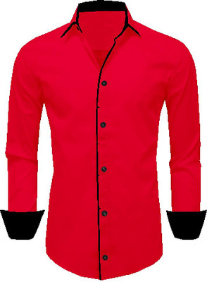 SUR-T Men Solid Casual Red Shirt