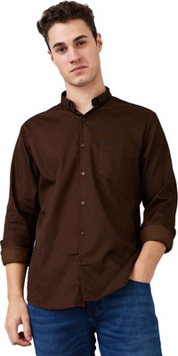 Spykar Men Solid Casual Brown Shirt