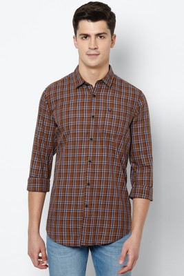 Allen Solly Men Checkered Casual Brown Shirt