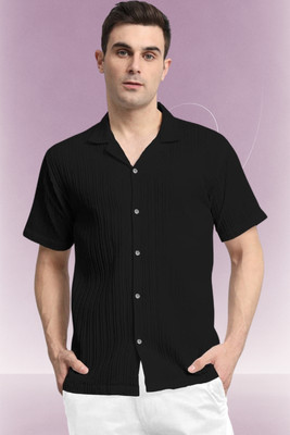 A Dearise Trend Men Solid Casual Black Shirt