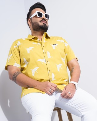 The Indian Garage Co. Men Printed Casual Yellow Shirt