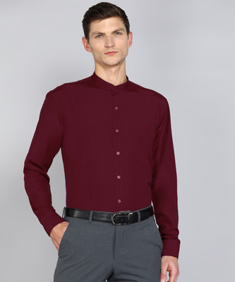 Appel Touch Men Solid Formal Red Shirt