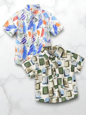 KIDOOZA Boys Printed, Checkered Casual Multicolor Shirt
