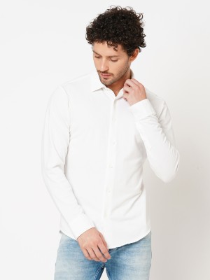 ROOKIES Men Solid Casual White Shirt