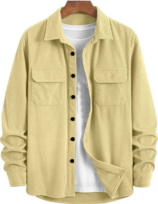DENEEJA Men Solid Casual Yellow Shirt