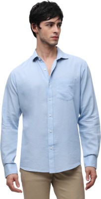 Klub Fox Men Solid Formal Light Blue Shirt