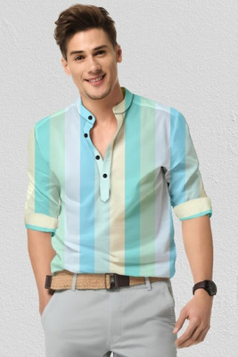 Arth Enterprise Men Striped Casual Multicolor Shirt