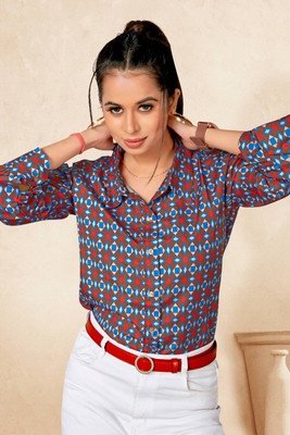 COLORCART Women Striped, Printed, Graphic Print, Floral Print Casual Multicolor Shirt