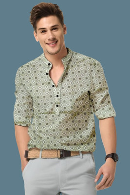 isuelfeb Men Solid Casual Beige Shirt