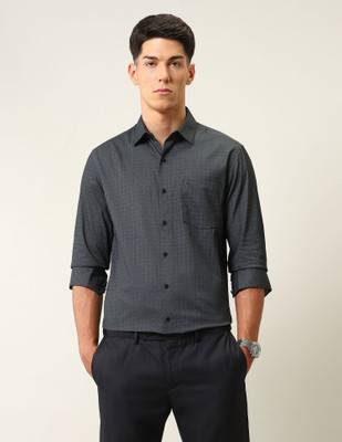 ARROW Men Geometric Print Formal Black Shirt
