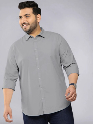 METRONAUT PLUS Men Solid Casual Grey Shirt