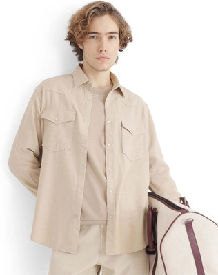 RARE RABBIT Men Solid Casual Beige Shirt