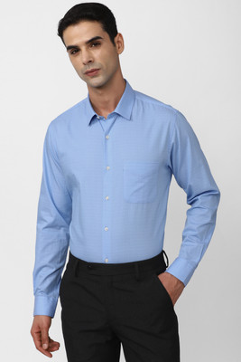 PETER ENGLAND Men Self Design Formal Light Blue Shirt
