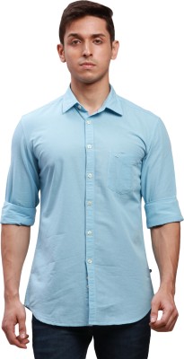 PARX Men Solid Casual Light Blue Shirt