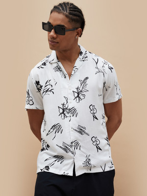Fame Forever by Lifestyle Men Printed Casual White Shirt