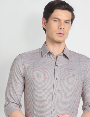 Arrow Newyork Men Checkered Casual Grey Shirt