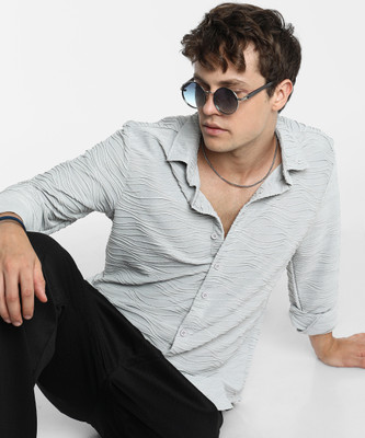 CAMPUS SUTRA Men Printed Casual Blue Shirt