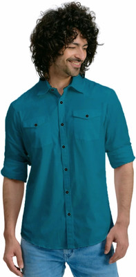 MAHADEV ENTERPRISE Men Solid Casual Blue Shirt