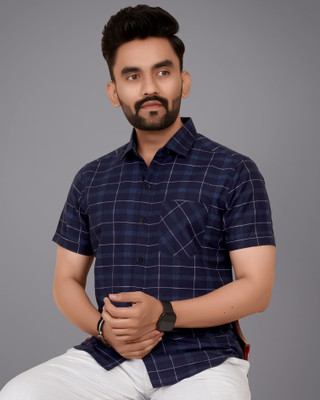 METRONAUT Men Printed Casual Blue Shirt